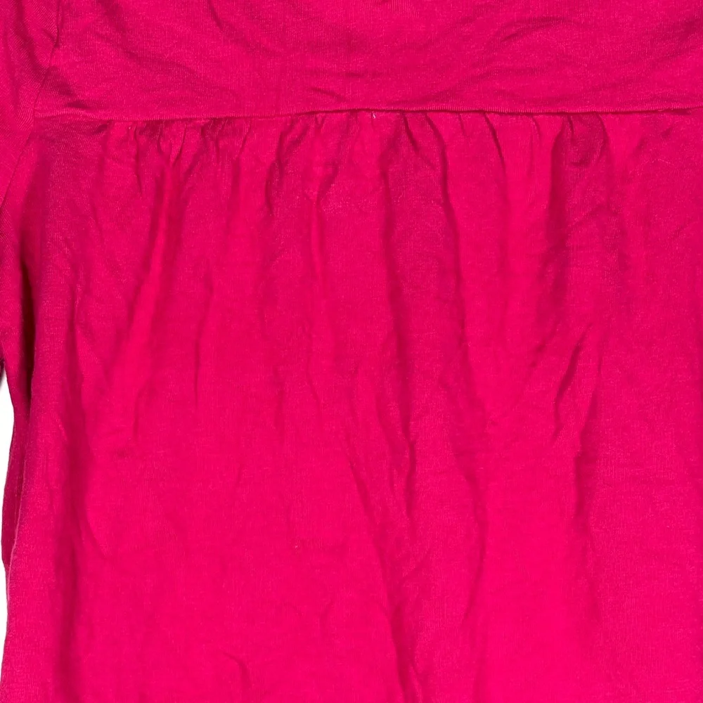 GAP Kids Fuchsia Flutter Ruffle Sleeve Top Gold Button Detail Girls S‎ 6-7 NWOT